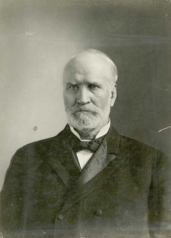 James Wilson "Tama Jim" 1836-1920, Director Experiment Station 1891-97. First Dean of Agriculture 1897-02. Made Dean while on leave 1897-02. In Carver's words: "Wilson, the name of Hon. James Wilson is sacred to me. He was one of the finest teachers that it has ever been my privilege to listen to... Being a colored boy, and the crowded condition of the school, made it rather embarrassing for some, and it made the questions of a room rather puzzling. Prof. Wilson said, as soon as he heard it, "Send him to me, I have a room," and he gave me his office and was very happy in doing so. James Wilson was a farmer and a newspaper editor from Traer, Iowa, who had already served in the Iowa legislature and the U.S. House of Representatives when he was named Professor of Agriculture at Iowa State in 1891. Wilson and Carver became fast friends during Carver's years on campus. Both were very religious men, and Carver regularly attended a Sunday school class taught by Wilson. Carver visited the Wilson farm in Traer, and traveled around the state with Wilson on short lecture trips. In November 1895, Carver was offered a position at Alcorn Agricultural and Mechanical College (now Alcorn State University) in Lorman, Mississippi. Though Carver did not accept the position, Wilson's letter of recommendation reveals the respect and friendship between the two men: "I do not want to lose Mr. Carver from our station staff here... I have been more intimate with Mr. Carver than with any other student on the campus. I have to some extent befriended him when it was my power to do so, and he has responded by doing a great deal of work among the students that has pleased me greatly... In cross-fertilization... and the propagation of plants, he is by all means the ablest student we have here. Except for the respect I owe the professors, I would say he is fully abreast of them and exceeds in special lines in which he has a taste. We have nobody to take his place and I would never part with a student with so much regret as George Carver." Neg. # 0037165.