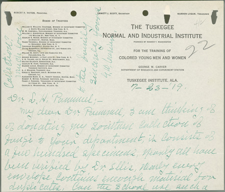 George W. Carver letter to L. H. Pammel, July 23, 1919