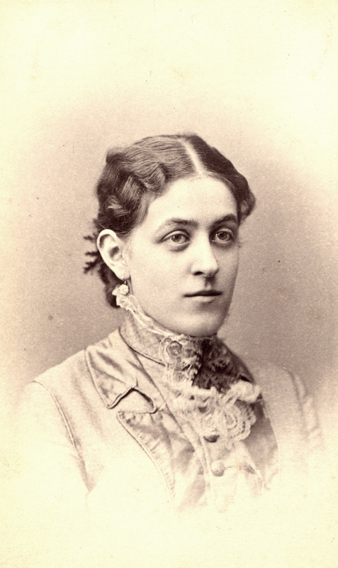 Carrie Lane Chapman Catt's College graduation portrait from 1880. She was graduate of the Iowa Agricultural College (Iowa State University) and went on to become an international and national leader in the women's suffrage movement.