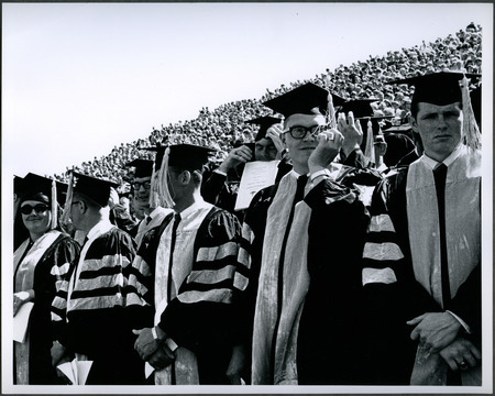 Commencement at Clyde Williams Field, 1969
