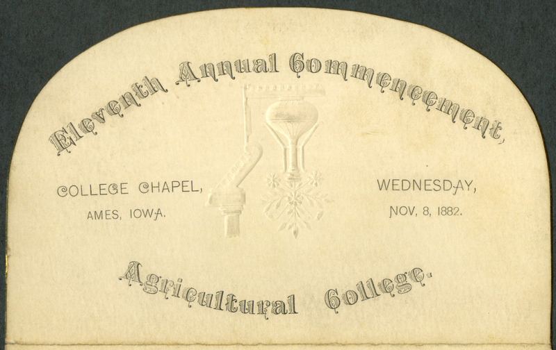 Includes commencement program and list of commencement week activities, held November 1st-8th, 1882.