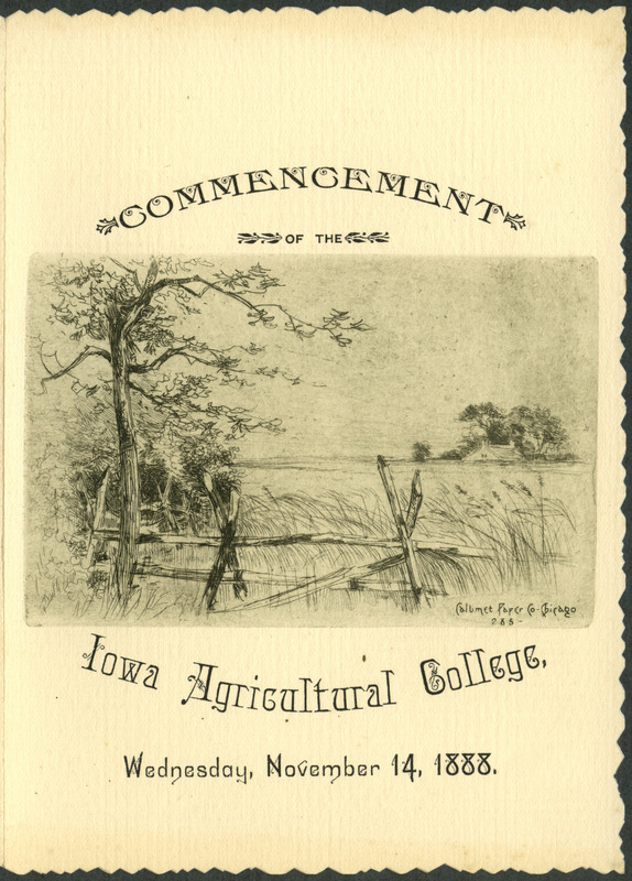 Includes commencement program, invitation and list of commencement week activities, held November 7th-14th, 1888.
