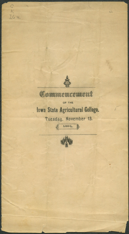 Includes commencement program, held November 13th, 1894.