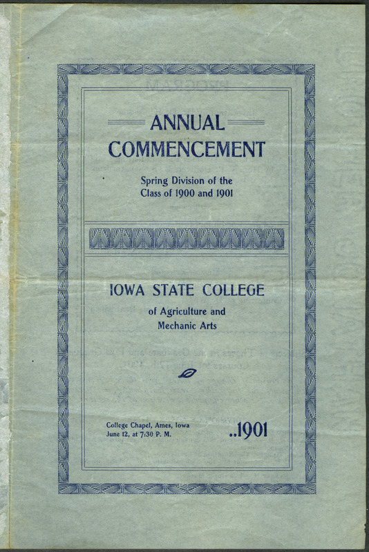 Includes commencement program, held June 12th, 1901.