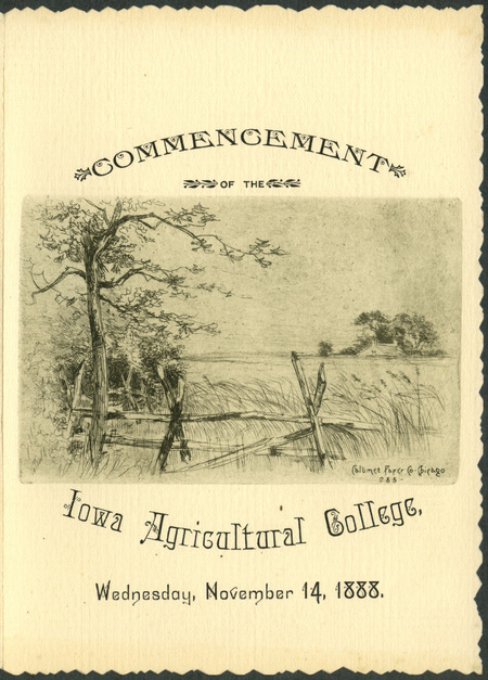 Includes commencement program, invitation and list of commencement week activities, held November 7th-14th, 1888.