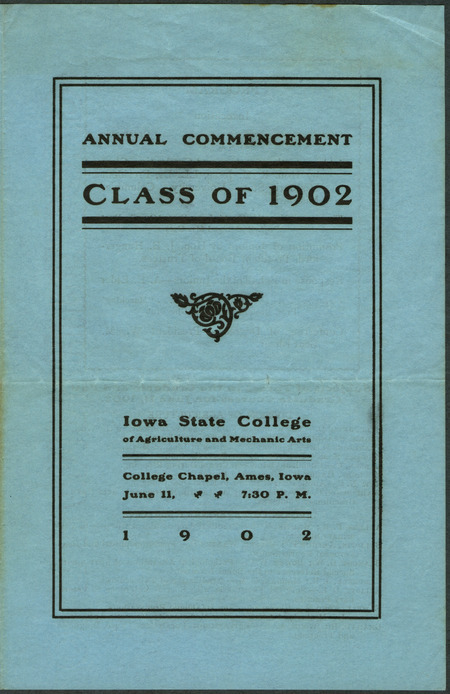 Includes commencement program, held June 11th, 1902.