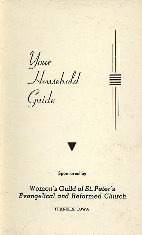 A compilation of 1,001 household hints on baking, sewing, canning, gardening, and more. Sponsored by the Women's Guild of St. Peter's Evangelical and Reformed Church in Franklin, Iowa, this guide reflects mid-20th-century domestic practices in rural American life.