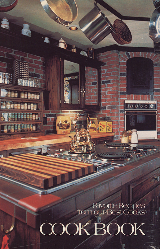 A community cookbook compiled by employees of the Peterson [Petersen]-Harned-Von Maur department store at the Valley West location, featuring family recipes, cooking tips, food preparation charts, and entertaining guides.