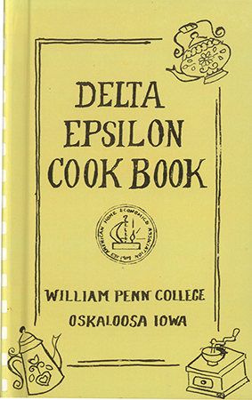 This cookbook compiled by William Penn College Delta Epsilon includes a list of the cookbook committee.