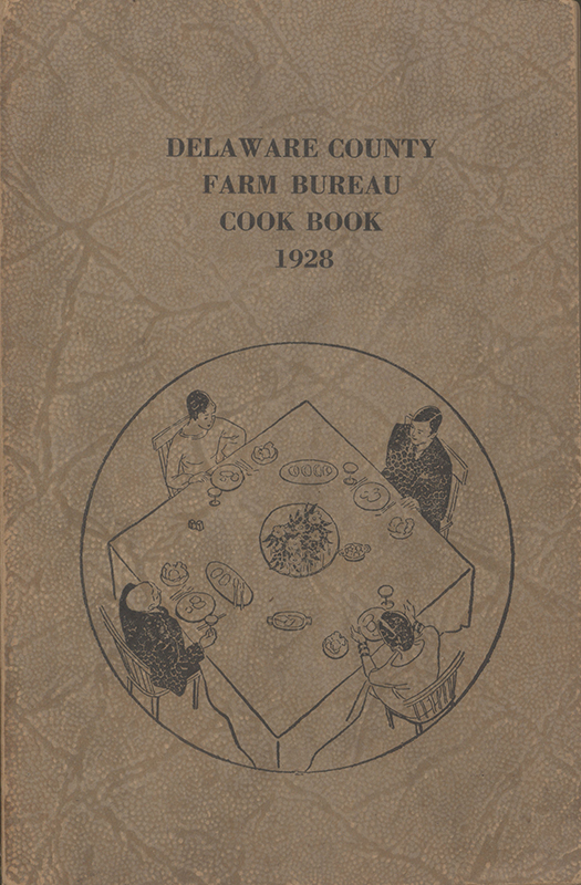 This cookbook compiled by the Women of Delaware County Farm Bureau includes advertisements.