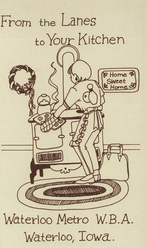 This cookbook compiled by the Waterloo Metro Women's Bowling Association is being sold to support the Women's State Bowling Tournament being held in Waterloo in 1988.