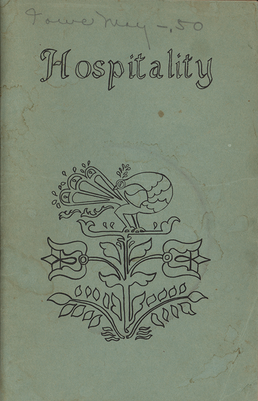 This cookbook compiled by the Ames Branch Relief Society of the Church of Jesus Christ of Latter-Day Saints includes a handwritten recipe.