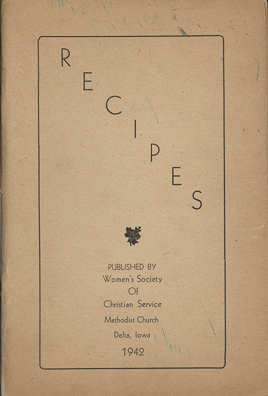 This cookbook was compiled by the Women's Society of Christian Service in the Delta Methodist Church. It includes recipes for cakes, cookies, meat, desserts, pickles, and canning.