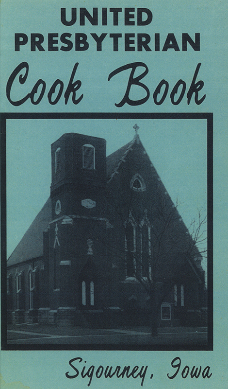 This cookbook was compiled by the United Presbyterian Church in Sigourney, Iowa. It includes recipes for breadsk, cakes, cookies, desserts, main dishes, party food, pastries, and salads.