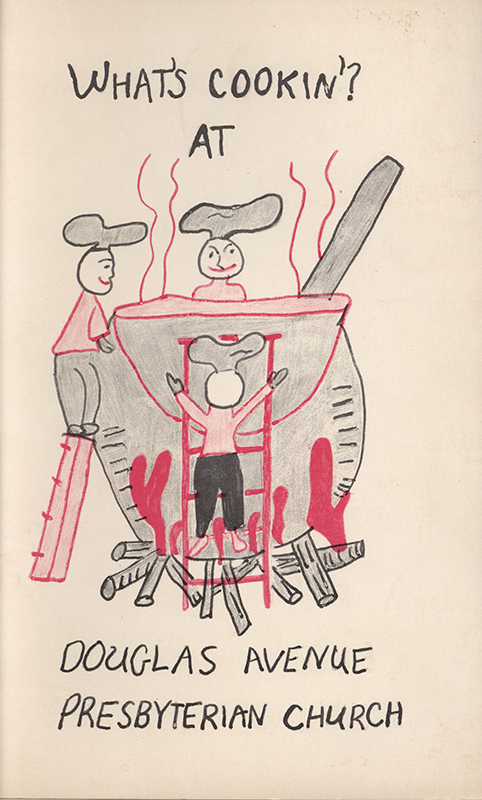 This cookbook was compiled by the youth group at the Douglas Avenue Presbyterian Church. It includes recipes for bars and cookies, cakes, breads, casseroles, puddings, salads, relish, and snacks.