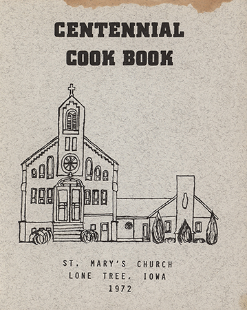 A community cookbook compiled by members of the St. Mary’s Altar and Rosary Society of Lone Tree, Iowa, for the town's centennial celebration in 1972. Contains submitted recipes, cooking tips, and household hints contributed by local homemakers and friends.