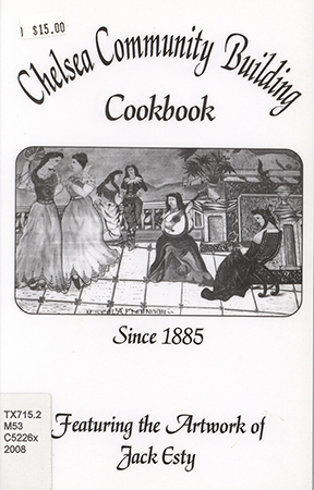 Community cookbook featuring contributed recipes from residents of Chelsea, Iowa, compiled in 2008. Includes a historical overview of the Chelsea Community Building, with emphasis on local artist Jack Esty, whose artwork decorates the building. This book reflects the community's heritage through its culinary traditions and local history.