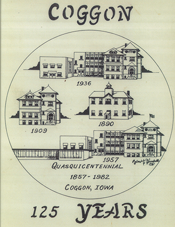 A community cookbook compiled for the Coggon, Iowa quasquicentennial in 1982, including local recipes, historical sketches, and photographs. Contains contributions from local citizens and a historical essay by Helen S. Kurth.
