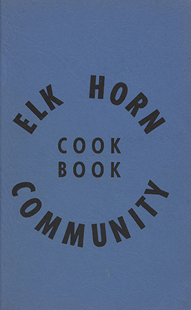 This cookbook compiled by the Elk Horn Lutheran Church includes advertisements.