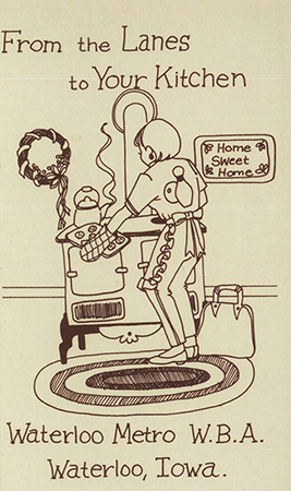 This cookbook compiled by the Waterloo Metro Women's Bowling Association is being sold to support the Women's State Bowling Tournament being held in Waterloo in 1988.