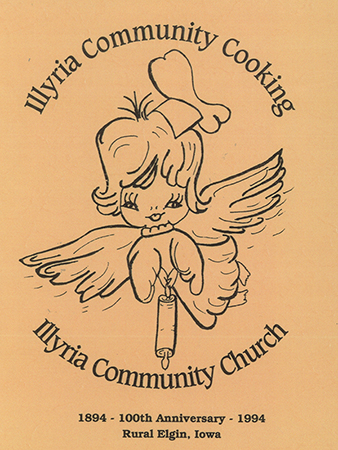 This cookbook compiled by the Illyria Community Church in Elgin, Iowa includes a history of the church.