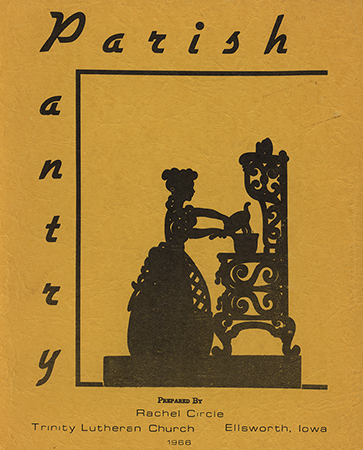 A cookbook compiled by the Rachel Circle at the Trinity Lutheran Church in Ellsworth, Iowa. Includes graces to be said at meals, and various dessert and meat recipes, as well as recipes for large numbers of people.