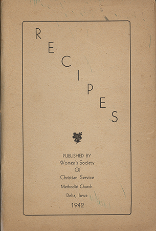 This cookbook was compiled by the Women's Society of Christian Service in the Delta Methodist Church. It includes recipes for cakes, cookies, meat, desserts, pickles, and canning.