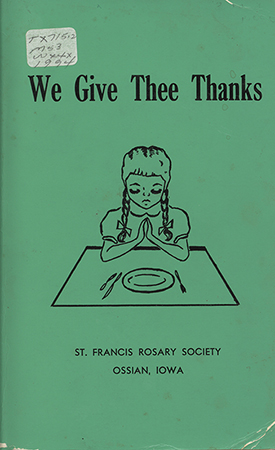 This cookbook was created  by the St. Francis Rosary Society of the St. Francis Catholic Parish. It includes a history of the church and associated school, and has recipes from nuns and graduates in the parish. It includes recipe sections for Lenten meals, meats and casseroles, breads, candies, canning, and desserts. It also has a variety of hints for cooking, cleaning, and other household activities.