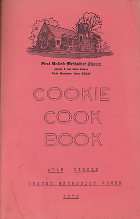This book of cookie recipes was compiled by the Adah Circle of United Methodist Women at the First United Methodist Church in Fort Madison, Iowa.