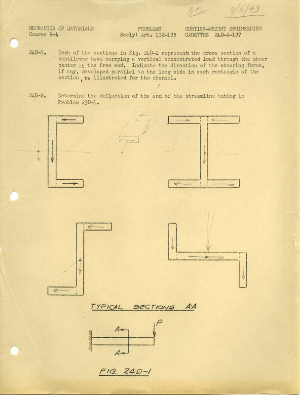 Contains exercises for Course B-4, Mechanics of Materials.