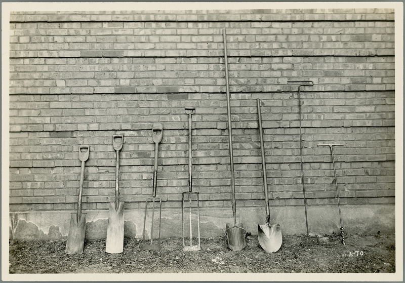 Tools used in ditching and tiling.