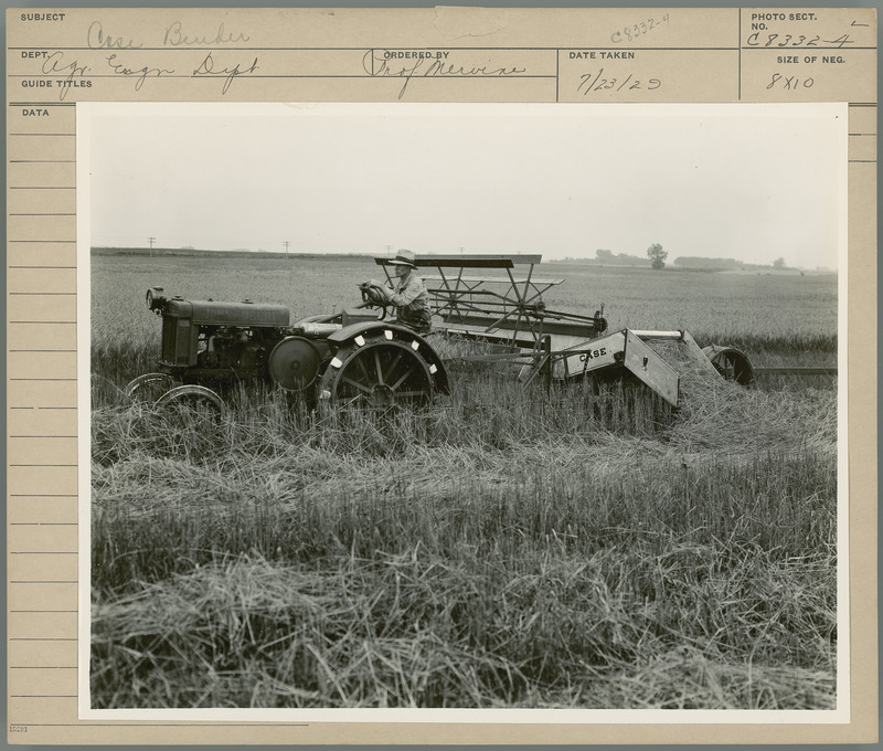 Case binder. Agricultural Engineering Department. Ordered by Professor Mervine. 7/23/29.