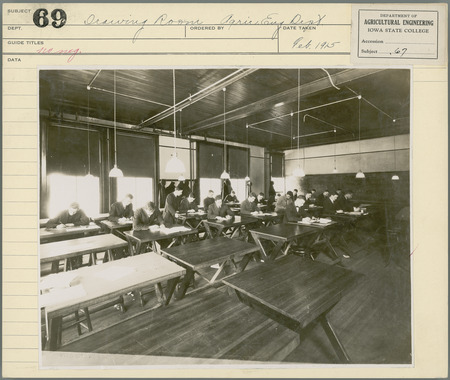 Drawing room of the Agricultural Engineering Department at Iowa State University. Feb. 1915.