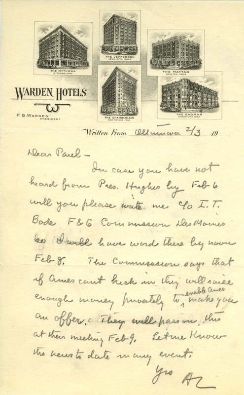 Aldo Leopold letter to Paul Errington, February 3, 1932