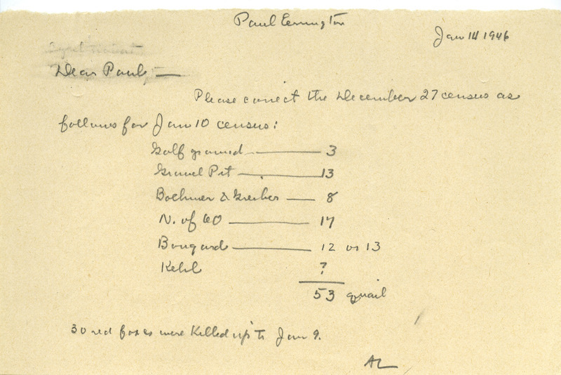 Aldo Leopold letter to Paul Errington, January 14, 1946