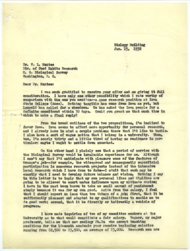 Paul L. Errington letter, January 15, 1932