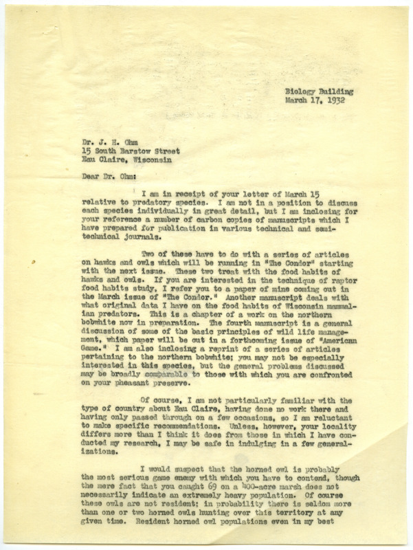 Paul L. Errington letter, March 17, 1932