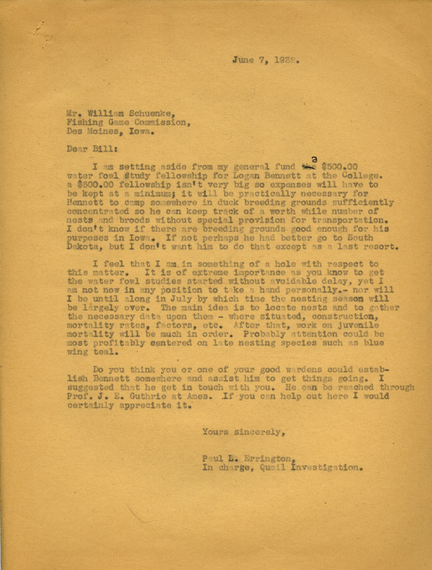 Paul L. Errington letter 2, June 7, 1932