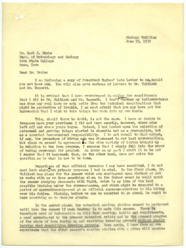 Paul L. Errington letter 2, June 15, 1932