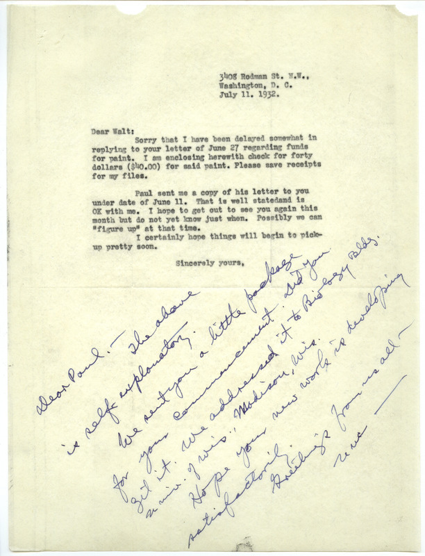Paul L. Errington letter, July 11, 1932