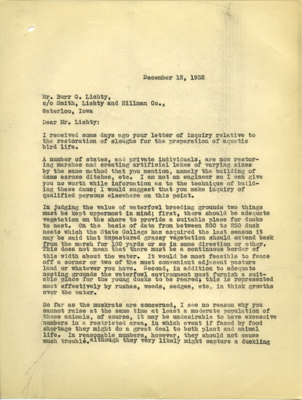 Paul L. Errington letter, December 12, 1932