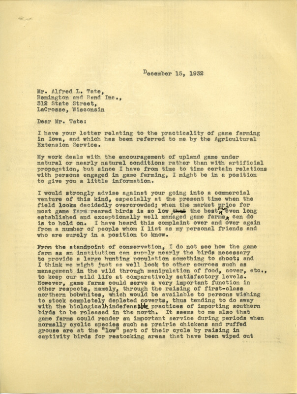 Paul L. Errington letter, December 15, 1932