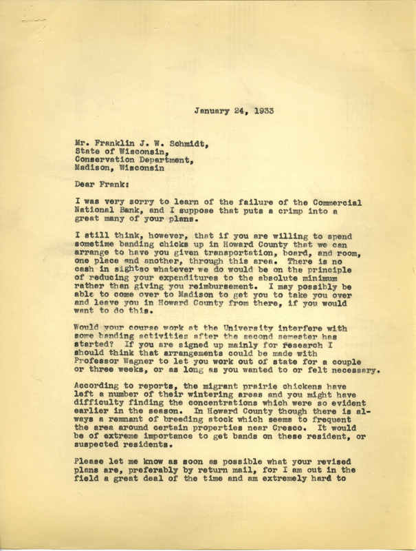 Paul L. Errington letter 2, January 24, 1933