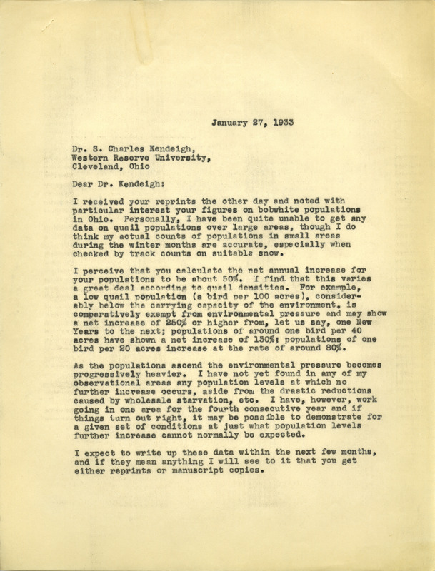Paul L. Errington letter, January 27, 1933