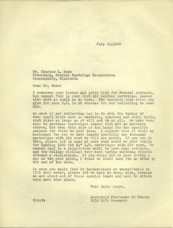 Paul L. Errington letter, July 12, 1933