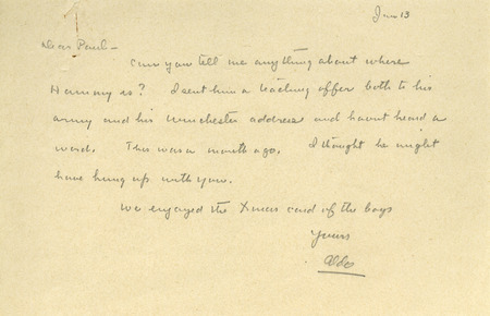 Aldo Leopold letter to Paul Errington, January 13, 1946