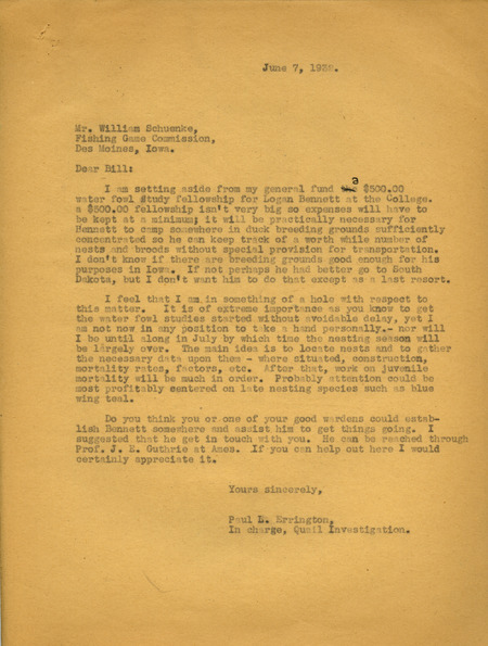 Paul L. Errington letter 2, June 7, 1932