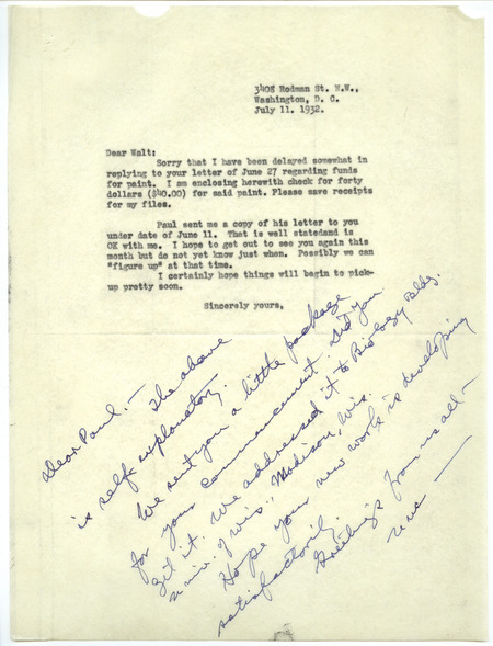 Paul L. Errington letter, July 11, 1932