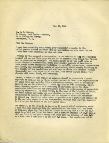 Paul L. Errington letter, May 18, 1933