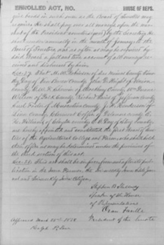 State of Iowa Legislative Act 91, 1858, page 2